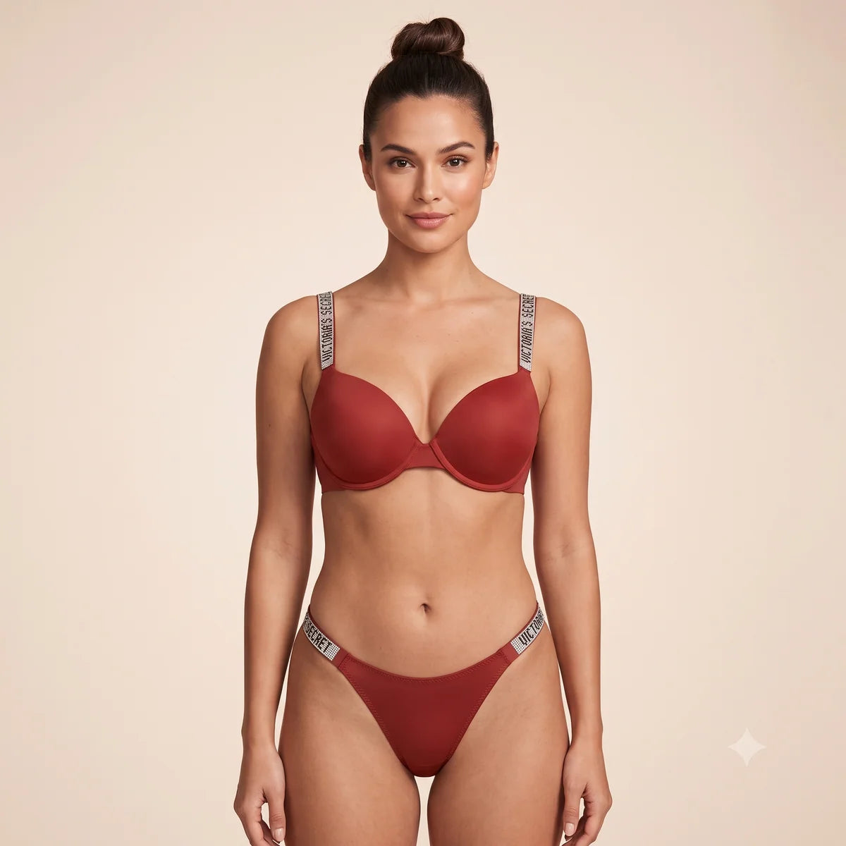 Rhinestone Strap Push-Up Bra Set – VS Inspired Design