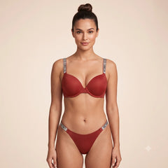 Rhinestone Strap Push-Up Bra Set – VS Inspired Design