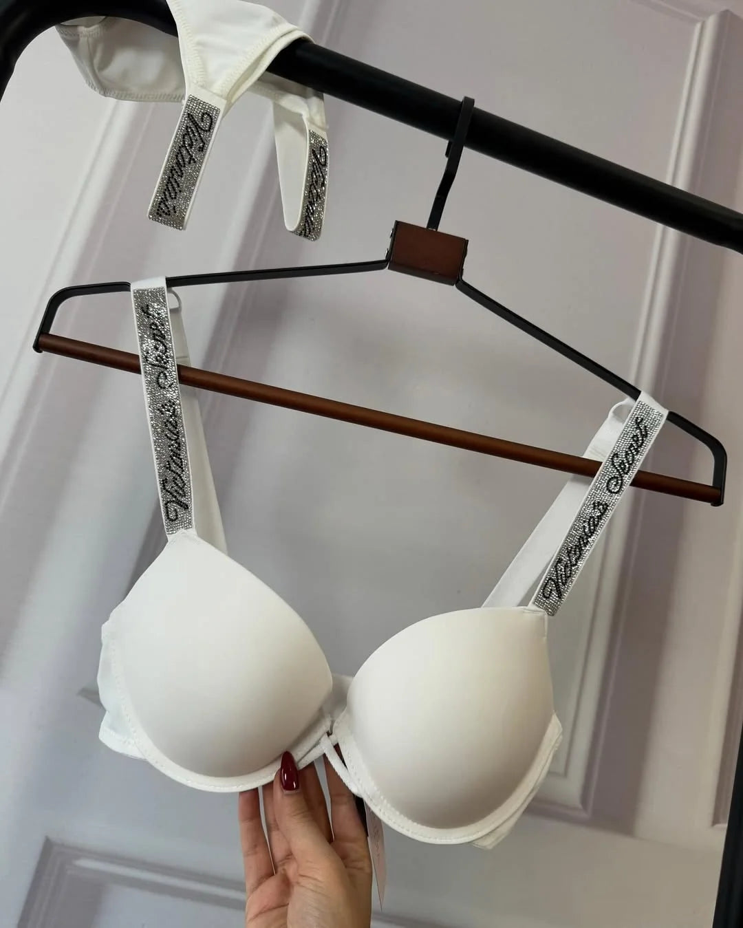 Rhinestone Strap Push-Up Bra Set – VS Inspired Design
